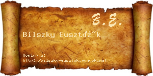 Bilszky Euszták névjegykártya